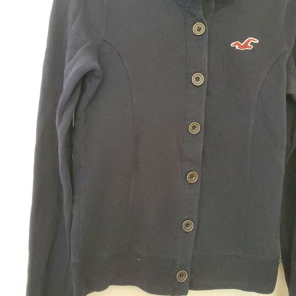Jacket with Sweater Collar Hollister Logo Womans Adult Medium Button up Ladies - Picture 3 of 16